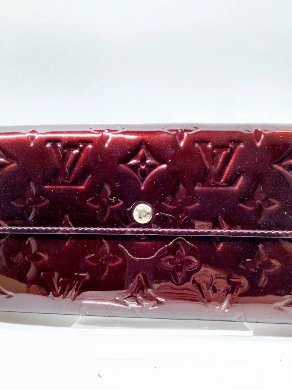 Louis Vuitton Patent Monogram Long Wallet in Deep Burgundy